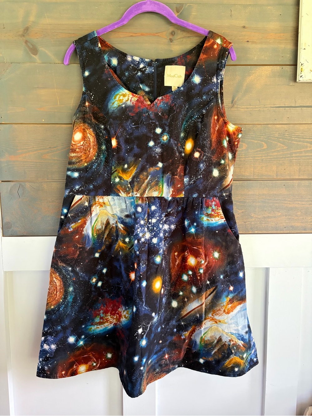 ModCloth Nebula The Way I Galaxy It Dress XL like new outer space Ms Frizzle - Picture 5 of 9